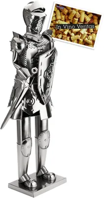 Image de Porte-bouteilles décoratif "Chevalier" avec épée et bouclier, 59 cm
