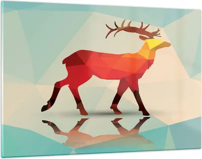 Produktbild von Bilder auf glas - Hirsch Illustration modern Grafik - 120x80cm - Glasbilder - Wandbilder - Kunstdruck - Wanddekoration aus Glas - Glas Bilder - Wandbild auf Glas - GAA120x80-2811