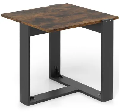 Obrázek produktu pro Odkládací stolek s kovovou základnou 47030144, 50 x 50 x 50 cm, černo/hnědý