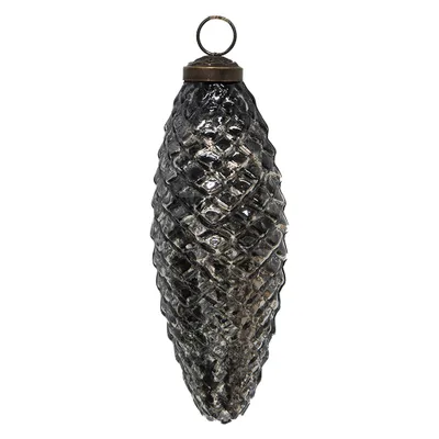 Immagine prodotto di Guaina natalizia Clayre & Eef Ø 6 cm Vetro nero argentato