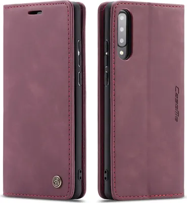Image de Galaxy A70s Case, RetroPolyuréthaneLeather Case, Card Pockets, Magnetic Closure, Case with Stand Function for Samsung Galaxy A70 / A70S Red