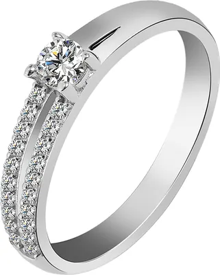 Produktbild von 925/- Echt Silber Ring "Halla" mit Zirkoniabesatz, 925/rhodiniert
