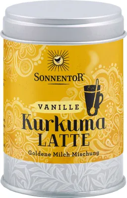 Produktbild von Sonnentor Kurkuma Latte Vanille , 60 g, Kurkuma-Latte, 1 Stück(e), 289 kcal, 1207 kJ, 2,41 g