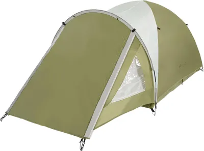 Image de Tente pour 2 personnes avec espace de rangement, imperméable, légère, de couleur verte, idéale pour le camping et les activités de plein air