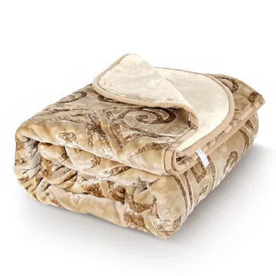 Produktbild von HOMELUX Kuscheldecke Wohndecke 200 x 240 cm Flauschig & Waschbar, Winter Decke Sofadecke Extra Weich & Warm Blanket für 4 Jahreszeiten, Beige Braun