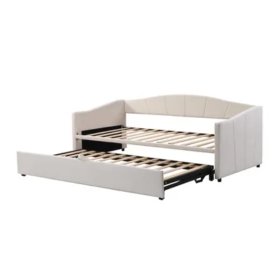 Produktbild von Schlafsofa mit Bettfunktion und Lattenrost, 90x200cm/180x200cm, Polsterbett, Ausziehbett, Samtbezug