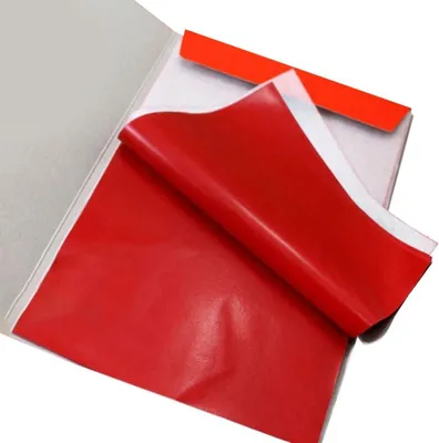 Image de Papier transfert carbone rouge, 100 feuilles, 18,3 x 25,5 cm, pour dessins et travaux de broderie