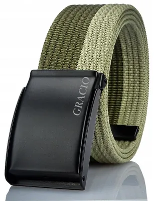 Produktbild von Gracio PP 31 Herren Stoffgürtel Khaki Grün mit Klemme