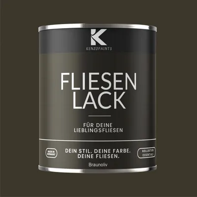 Produktbild von Kenzopaints 750ml Fliesenlack Fliesenfarbe - Braunoliv (RAL 6022)