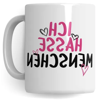 Produktbild von Tasse mit dem Spruch "Ich hasse Menschen", lustige Geschenkidee für Introvertierte