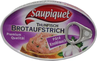 Produktbild von Saupiquet Thunfisch Pate Aufstrich in der Sorte Knoblauch 115g