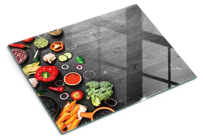 Imagen del producto de Tabla de cortar de vidrio - 40x30 cm - Tabla para la cocina - Vidrio templado - Protector para encimeras - Tabla para servir - Resistente al calor - Vegetales, color