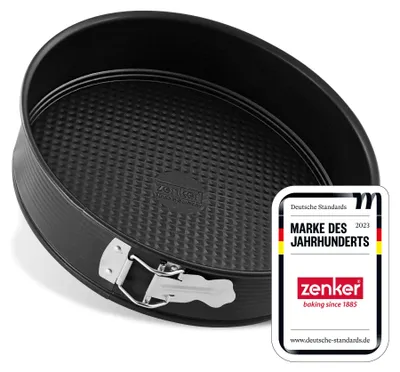 Produktbild von Zenker Springform Ø 28 cm PURE, Backform mit Antihaftbeschichtung, runde Kuchenform mit Flachboden (Farbe: schwarz)