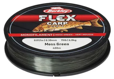 Imagen del producto de Berkley Flex Carp, línea de 400 metros, grosor de 0,30 mm, resistencia de 6,80 kg, color verde