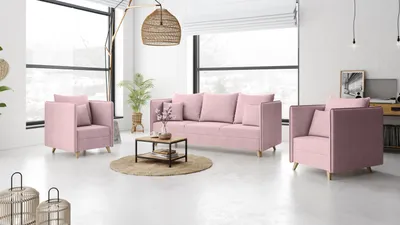 Obrázek produktu pro Sedací souprava TRINI 3+1+1 růžová - CLOUD 60