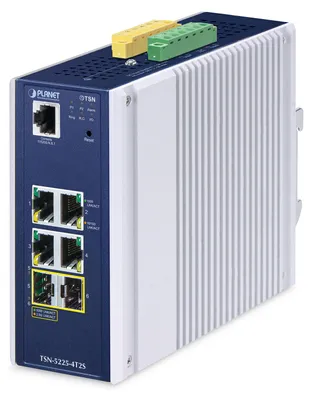 Produktbild von PLANET TSN-5225-4T2S, Managed, L2+, Gigabit Ethernet (10/100/1000), Vollduplex, Wandmontage
