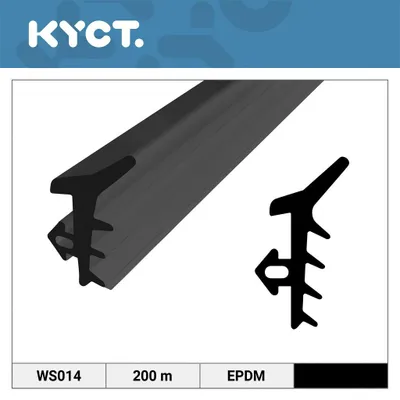 Obrázek produktu pro EPDM těsnění oken, černé, pro PVC okna a dveře, gumové těsnění WS014, 200 m