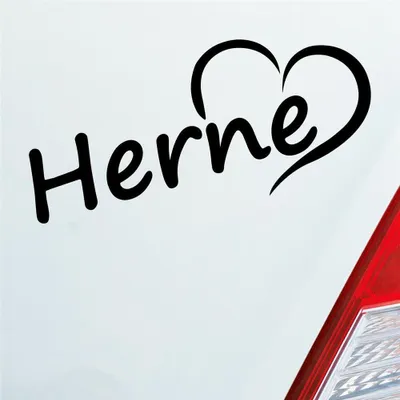 Produktbild von Auto Aufkleber Herne Herz Stadt City Liebe Love Heimat 18x8 cm Schwarz Glanz Sticker Heckscheibenaufkleber
