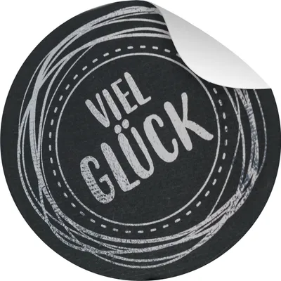Produktbild von itenga Sticker 10 x Viel Glück exklusiv mit SilberFolierung Groß Rund 9,5cm