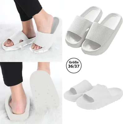 Produktbild von Wolken Slipper weiß 36/37 EVA Kunststoff antibakteriell Wolkenschuhe Hausschuhe Laufkomfort flexible Sohle gelenkschonend