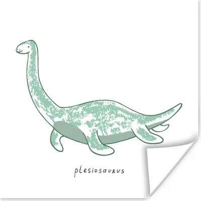Produktbild von MuchoWow® Poster Kinderzimmer - Dinosaurier - Plesiosaurier - Junge - Mädchen - Kinder 50x50 cm - Wohnzimmerdekoration