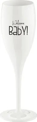 Obrázek produktu pro Koziol Cheers No. 1 Welcome Baby sklenice na šampaňské, plast, Bavlna White, 100 ml, 4030525
