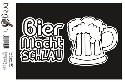 Produktbild von Aufkleber / Autoaufkleber - JDM / Die cut / Auto / OEM - Bier macht schlau - 150x80mm silber - Heckscheibe / Heckscheibenaufkleber