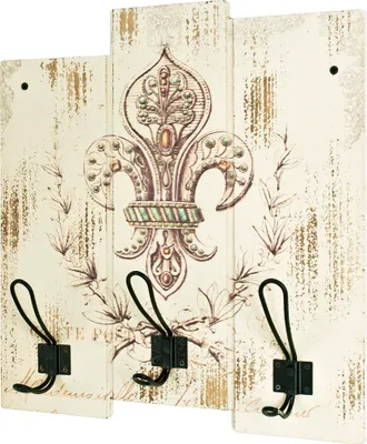 Produktbild von HAKU Wandgarderobe Motiv, vintage - Massivholz, Metall, B/H/T: 38x42x9 cm