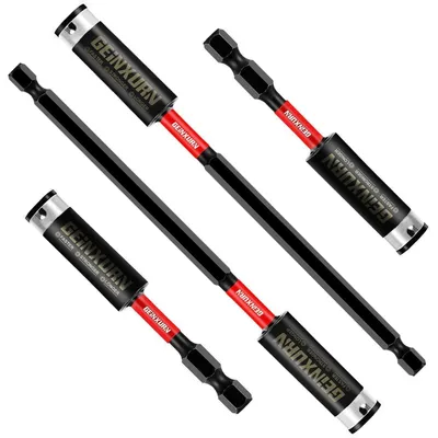 Zdjęcie produktu dla Przedłużki do wiertła magnetycznego, 4 sztuki, szybkozłączka, stal S2, trzpień sześciokątny 1/4", długość 75 mm / 150 mm