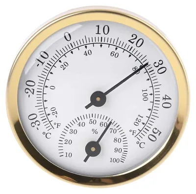 Produktbild von Thermometer und Hygrometer 58 mm, Aluminiumlegierung, für Innen und Außen, Temperaturmesser