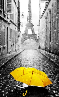 Produktbild von TPFLiving Kunstdruck LW-28 (OHNE RAHMEN) Poster - Leinwand - Wandbild - Hochauflösender Giclée-Druck, langlebig und hochwertig - Impressionen  aus Paris mit gelben Akzenten -  - Größe: 30x40cm