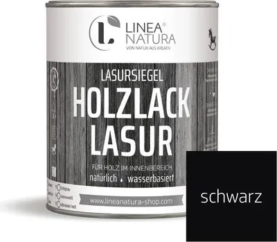 Produktbild von Holzlack Lasur | Möbel | Parkett u.- Treppen im Innenbereich 1 L schwarz