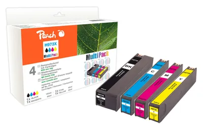 Image de Peach PI300-750 cartouche d'encre 4 pc(s) Compatible Haut Rendement (XL) Noir, Cyan, Magenta, Jaune