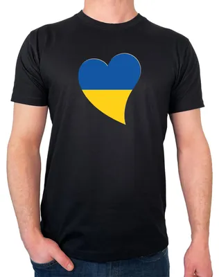Produktbild von Huuraa Herren T-Shirt Ukraine Flagge Herz 3XL Black Bio Baumwolle Fairtrade Herrenshirt Geschenkidee