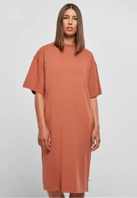 Image de T-shirt femme Urban Classics Ladies Organic Long Oversized Tee Dress terracotta - M