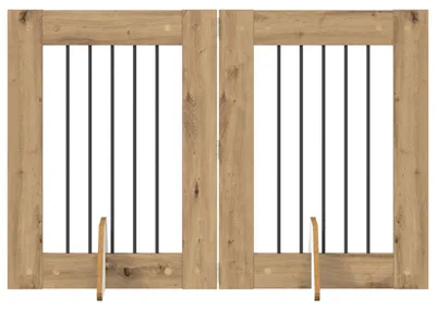 Produktbild von Hundetor mit Ständern 2 pcs Artisan-Eiche 60 x 80 cm