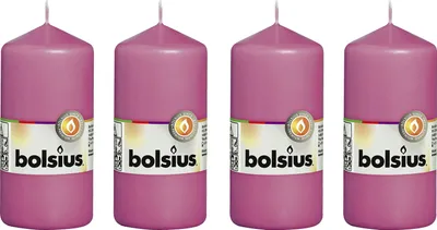 Immagine prodotto di set di 4 candele a colonna - Altezza 12 cm - Diametro 5,8 cm - Fucsia