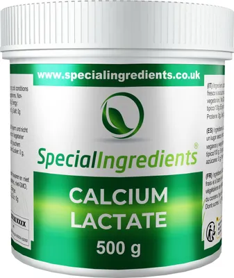 Produktbild von Special Ingredients Calciumlactat-Pulver 500 g - Für Sphärifikation und Molekularküche, Lebensmittelqualität, Lebensmittelqualität