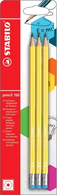 Obrázok produktu pre Školská ceruzka šesťhranná s gumou ceruzka 160 HB blister PU=3 ks
