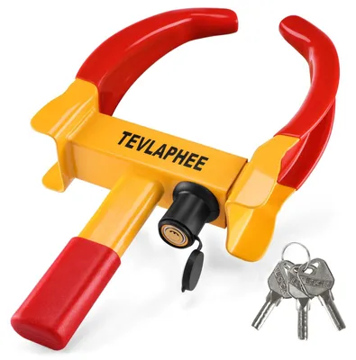 Productafbeelding van Wielklemslot - Wielklem - Vandaalbestendig - Felgeel en rood - 7 tot 11 inch - 3 sleutels