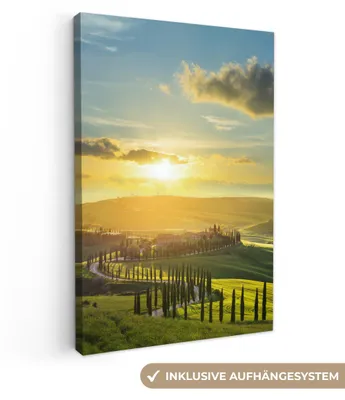 Obrázok produktu pre MuchoWow® - Plátno - Toskánsko - Slnko - Taliansko, nástenný obraz, nástenné dekorácie obrazy obývacia izba, 80x120cm