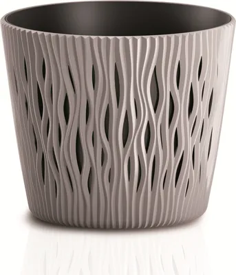 Image de Květináč SANDY ROUND s vkladem 26,2 cm - barva: mocca