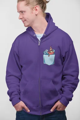 Produktbild von D&B Uni Hoodie ZIPPO00002 Angry Waves Lila-Größe S