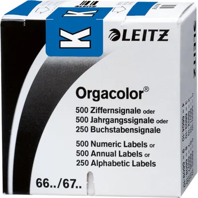 Produktbild von Leitz Buchstabensignal Orgacolor® Orgacolor Registratursysteme K selbstklebend Kunstdruckpapier dunkelblau