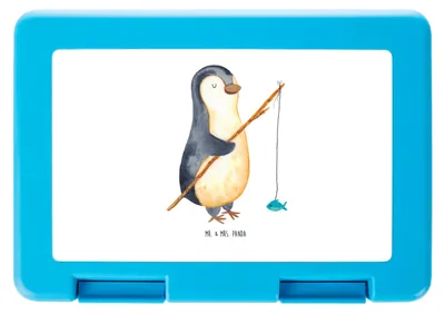 Produktbild von Mr. & Mrs. Panda Bento Box Pinguin Angler - Weiß - Geschenk, Geschenkidee, Angel, Angelurlaub, Vesperbox, Bentobox, Brotzeitbox, Vorratsbehälter, Lunchbox, Pinguine