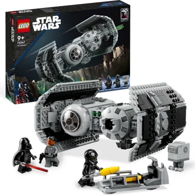 Produktbild von LEGO 75347 Star Wars TIE Bombe Modellbausatz mit Darth Vader Minifigur mit Lichtschwert und Gonk-Droide, baubares Spielzeug mit Starfighter als Geschenk