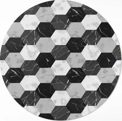 Produktbild von Stein Mosaik Marmor– Vinylteppich – Indoor Teppich – Flur – Pflegeleicht – Runder Teppich – PVC Teppich – Outdoor Teppich – Pflegeleicht – fi 60cm