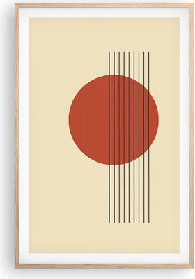 Produktbild von Gerahmtes Poster - Rahmen in heller Eiche - Abstraktion Linien Rad - 61x91,5 cm - Wand Bild - Wanddeko - Wandbilder - Wandposter - Bilderrahmen - Bilder - Kunstdruck - Wandbild - P2NPA61x91-4230