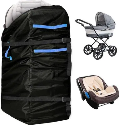 Produktbild von Famanu Transporttas für Kinderwagen - Schwarz - 120x61x46cm