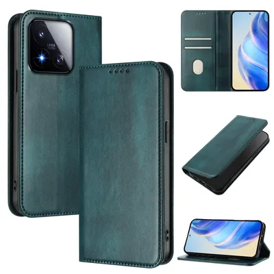 Obrázek produktu pro Pouzdro pro Xiaomi 17 Max, vintage kožené pouzdro s RFID ochranou, přihrádkami na karty, stojánkem Zelený